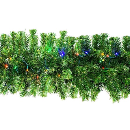 Queens Of Christmas 9 ft. Sequoia Pre-Lit with LEDs Garland, Multi Color GARSQ-09-L5M